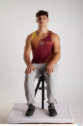 Man White Athletic Male Studio Poses